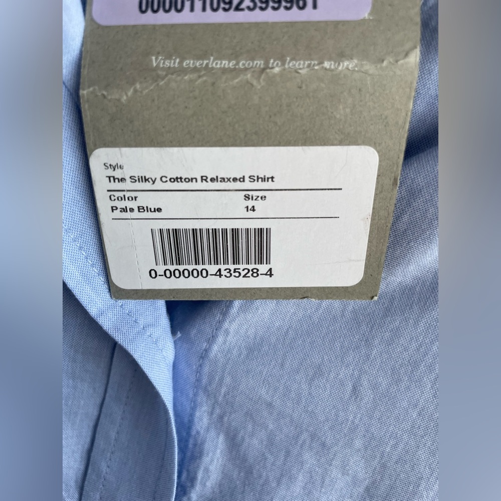 Everlane - The Silky Cotton Relaxed Shirt  - Long Sleeve, Lightweight- NWT - 14 - Picture 6 of 10